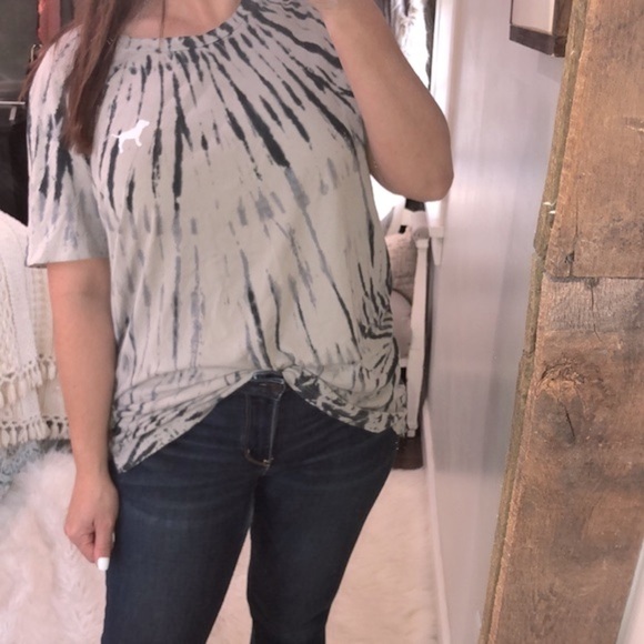 PINK grey swirl tie dye grey T-shirt size large - Picture 3 of 8